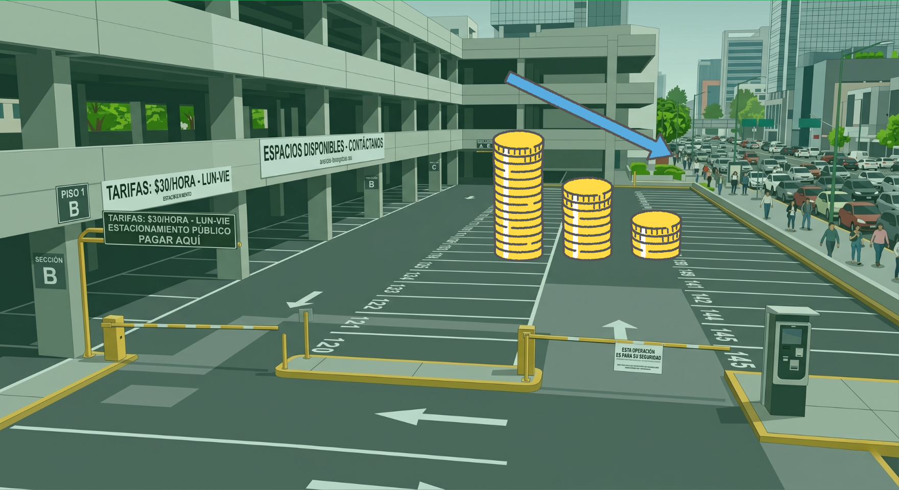 Cajones vacíos, ingresos perdidos: cómo los edificios de oficinas pueden monetizar su estacionamiento